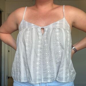 White Floral Lace Women's Top